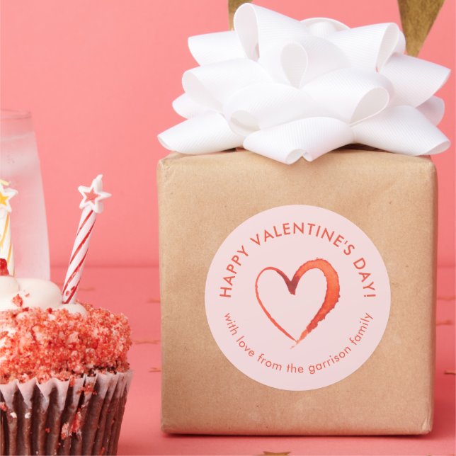 Adesivo Feliz dia de os namorados de coração de aquarela (Festa)