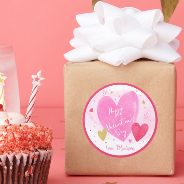 Adesivo Feliz dia de os namorados de Corações Dourados Ros (Festa)