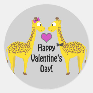 Adesivo feliz dia de os namorados Girafas