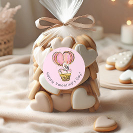 Adesivo Feliz dia de os namorados Swan Balão de Ar Quente