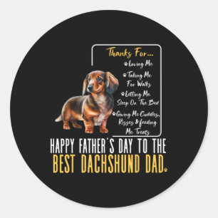 Adesivo Feliz Dia de os pais Para O Melhor Pai Dachshund -