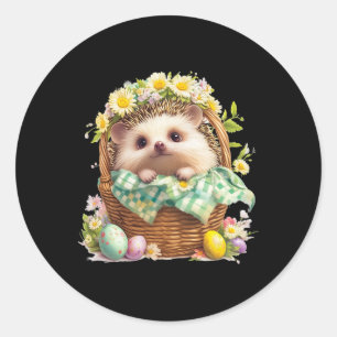 Adesivo Feliz Dia de Páscoa - Ouriço Sentado Dentro de uma
