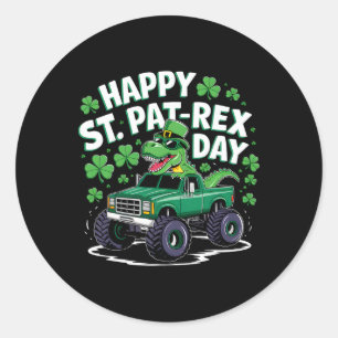 Adesivo Feliz Dia de São Pat-rex Patrick Dinossauro Monstr