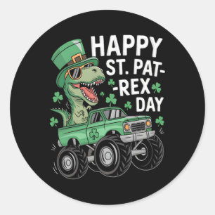 Adesivo Feliz Dia de São Pat-rex Patrick Dinossauro Monstr