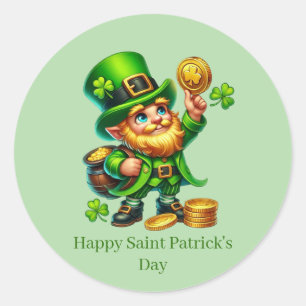 Adesivo Feliz Dia de São Patrício duende personalizável