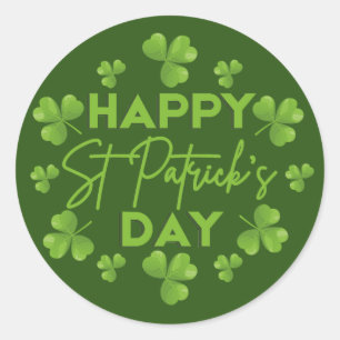 Adesivo Feliz Dia de São Patrício, irlandês Colorido Shamr