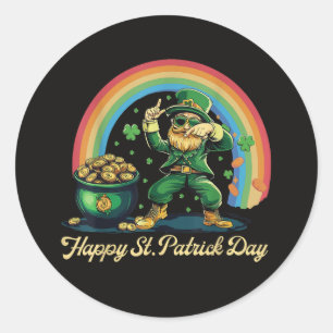 Adesivo Feliz Dia de São Patrício Leprechaun Engraçado
