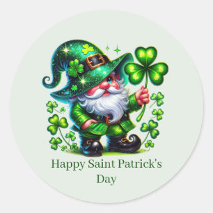 Adesivo Feliz Dia de São Patrício leprechaun personalizáve
