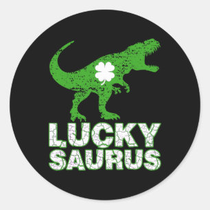 Adesivo Feliz Dia de São Patrício Luckysaurus Dinossauro S