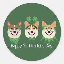 Feliz Dia de São Patrício Pembroke Welsh Corgi Dog