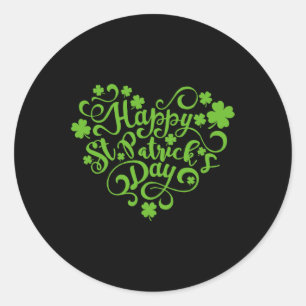 Adesivo Feliz Dia de São Patrício, Rua de Shamrock Coração