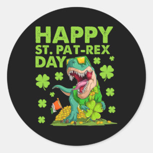 Adesivo Feliz Dia de São Patrício T-Rex Dinossauro Dia de 
