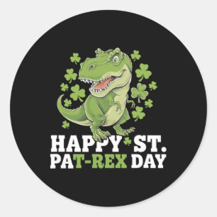 Adesivo Feliz Dia de São Patrício T-rex E Trevos Dia de Sã