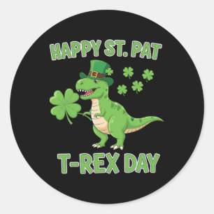 Adesivo Feliz Dia de São Patrício Trex Dia Dinossauro Engr