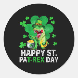 Adesivo Feliz Dia de São Patrício Trex Dinossauro Infantil