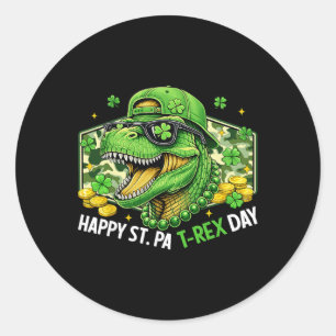 Adesivo Feliz Dia de St Pat-rex Dinossauro Camo St Patrick