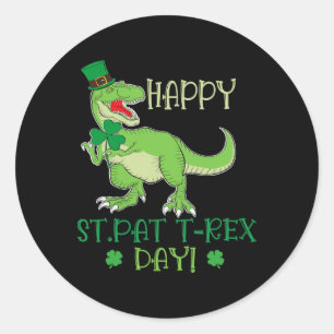 Adesivo Feliz Dia de St Patrex Pat T-rex Dino Irlandês Pat