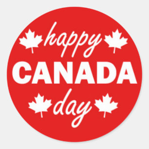 Adesivo Feliz Dia do Canadá em Vermelho