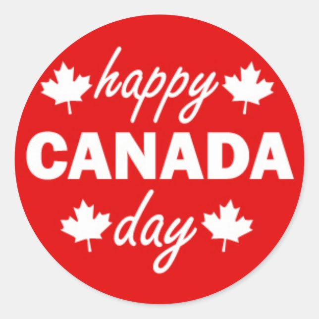 Adesivo Feliz Dia do Canadá em Vermelho (Frente)