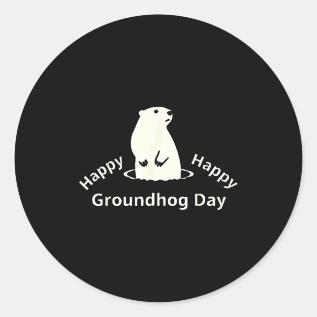 Adesivo Feliz Dia do Groundhog  (Frente)