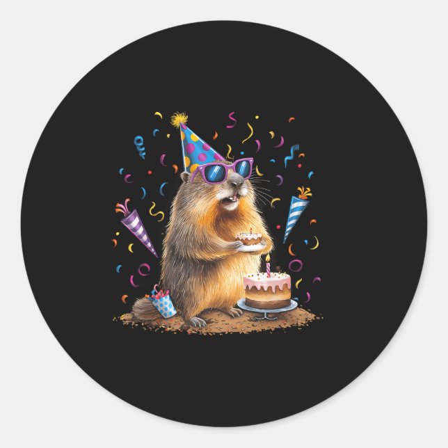 Adesivo Feliz Dia do Groundhog 12 Fev Ground Hog Com Anive (Frente)