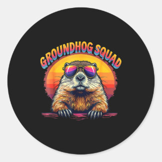 Adesivo Feliz Dia do Groundhog 2025 Equipe Engraçada do Gr
