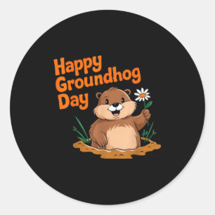 Adesivo Feliz Dia do Groundhog 2025 Família Combinando Pia