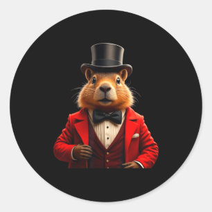 Adesivo Feliz Dia do Groundhog 2025 Groundhog Cavalheiro C