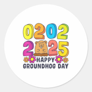 Adesivo Feliz Dia do Groundhog 2 de Fevereiro de 2025 Home
