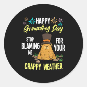 Adesivo Feliz Dia do Groundhog Amante de Groundhog Engraça
