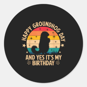 Adesivo Feliz Dia do Groundhog Amantes Meninos Meninas Mul