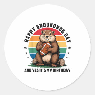 Adesivo Feliz Dia do Groundhog de Futebol E Sim É Meu Nasc