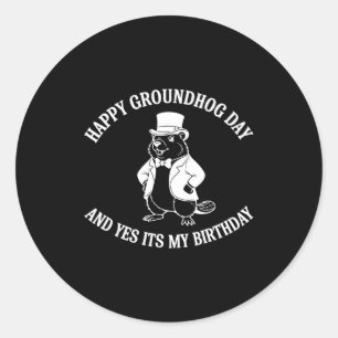 Adesivo Feliz Dia do Groundhog e Sim, É Meu Aniversário