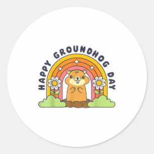 Adesivo Feliz Dia do Groundhog Homens Mulheres Meninos Men