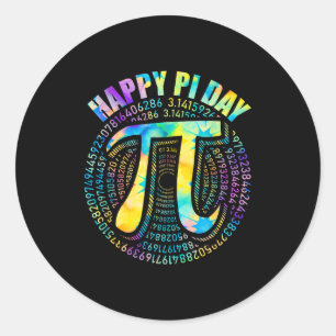 Adesivo Feliz Dia do Pi Gravata Dye 3,14 Símbolo do Número