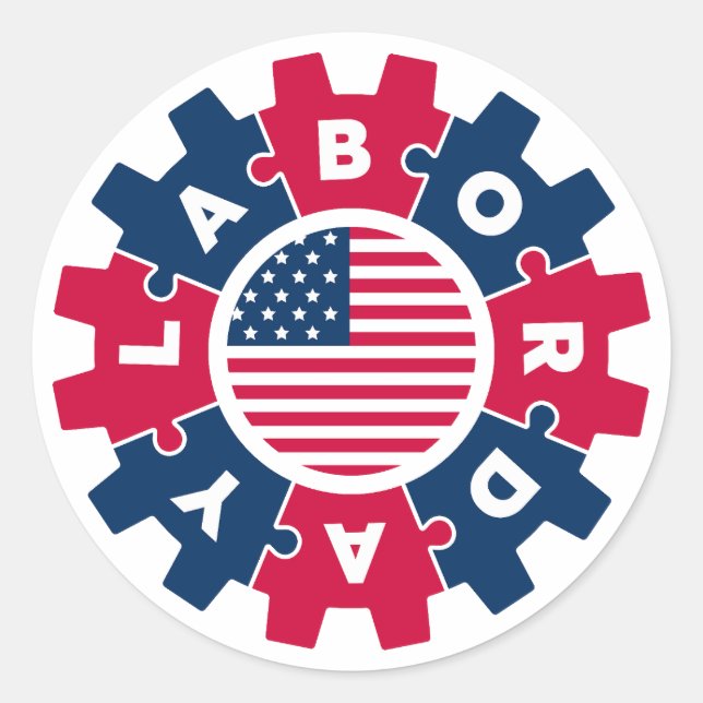 Adesivo Feliz Dia do Trabalho (Frente)