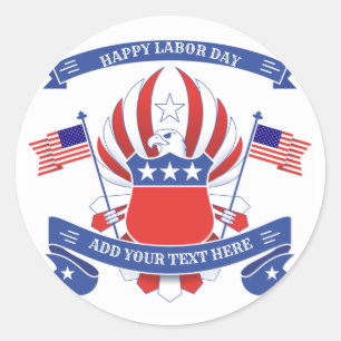 Adesivo Feliz Dia do Trabalho, Águia Patriótica