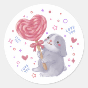 Adesivo Feliz Dia dos Namorados com Bunny & Lollipop