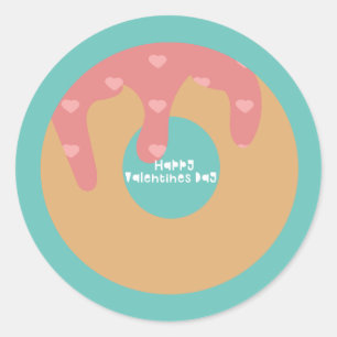 Adesivo Feliz Dia dos Namorados Donut Coração com Confetes