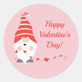 Adesivo Feliz Dia dos Namorados Gnomos Vermelho Rosa