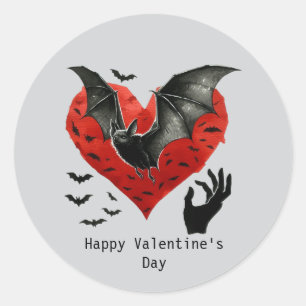 Adesivo Feliz Dia dos Namorados Morcego Gótico