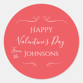 Adesivo Feliz Dia dos Namorados Rosa Moderno Vermelho