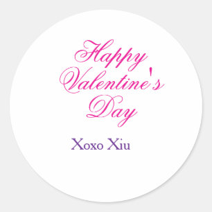 Adesivo Feliz dia dos namorados rosa roxo xoxo amor nome c