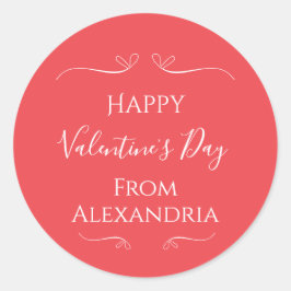 Adesivo Feliz Dia dos Namorados Vermelho Rosa