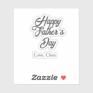 Adesivo Feliz dia dos pais nome cinza amor melhor papai de