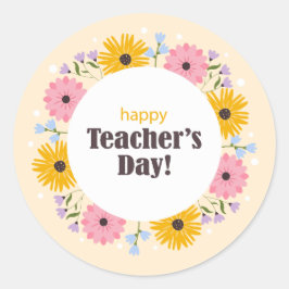 Adesivo Feliz Dia dos Professores Flores Silvestres