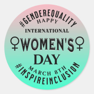 Adesivo Feliz Dia Internacional da Mulher 8 de março