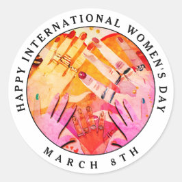 Adesivo Feliz Dia Internacional da Mulher 8 de março