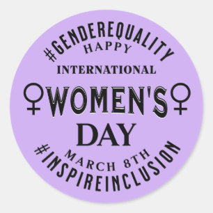 Adesivo Feliz Dia Internacional da Mulher 8 de Março