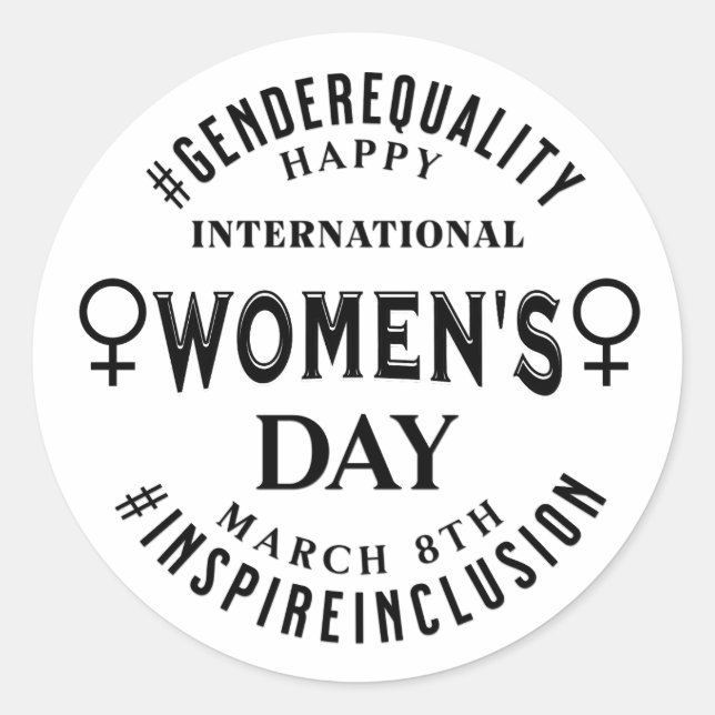 Adesivo Feliz Dia Internacional da Mulher | 8 de Março (Frente)